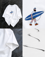 تیشرت طرح موج سوار سفید - Image 2